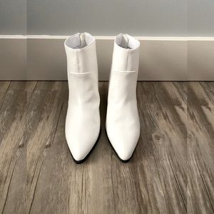 White Short Heeled Boots